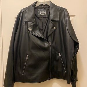 Levi's Sleek Black synthetic Leather Jacket for Women